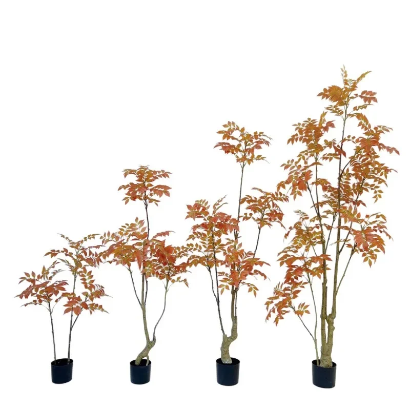 Maple forest, lacquer tree, light luxury floor-to-ceiling potted plants, indoor home furnishing