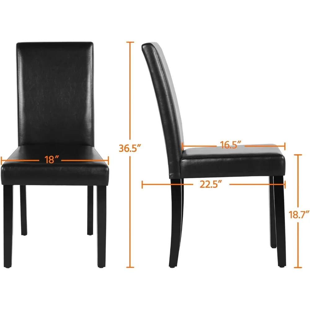 Dining Chair PU Leather Living Room Chairs Upholstered Parsons Diner Modern Kitchen Armless Side Chair