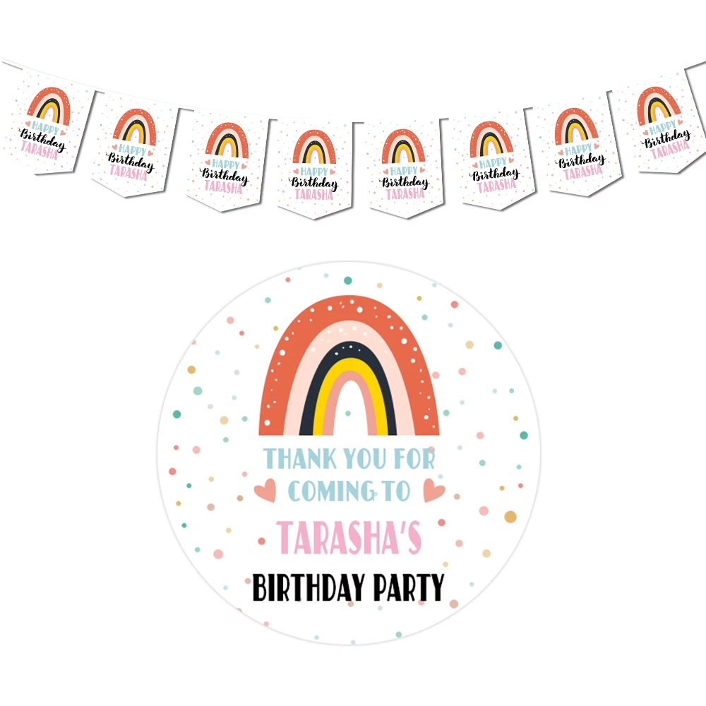 

Copywriting Can be Customized Party Atmosphere Decoration Hanging Rainbow Banner Stickers for Birthday Parties and so on