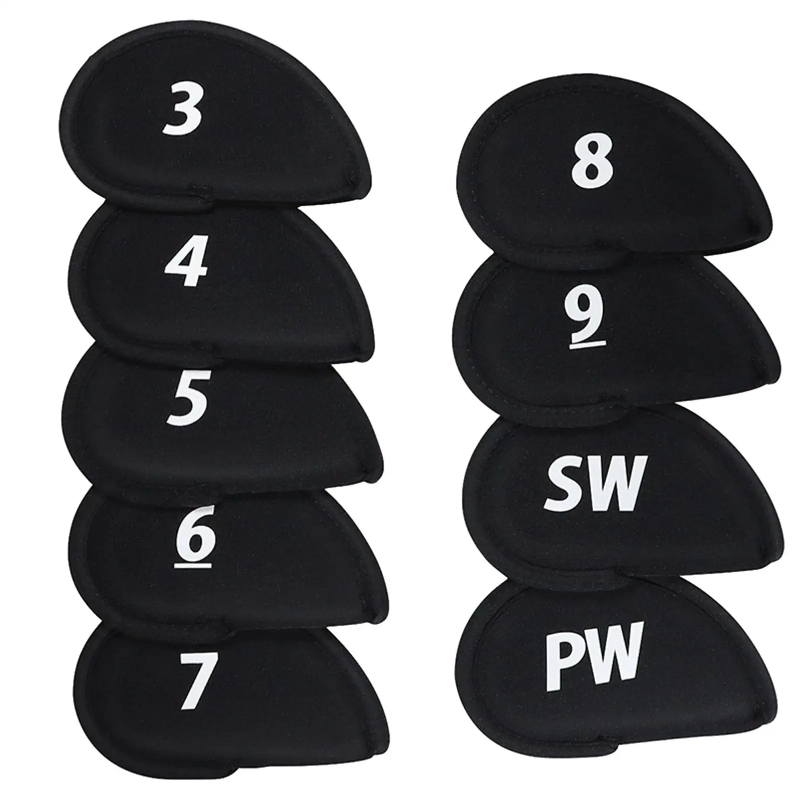 9x Golf Iron Headcovers Fashion Scratch Resistant Protective with Number Tags Golf Iron Head Protector Golf Iron Head Covers Set