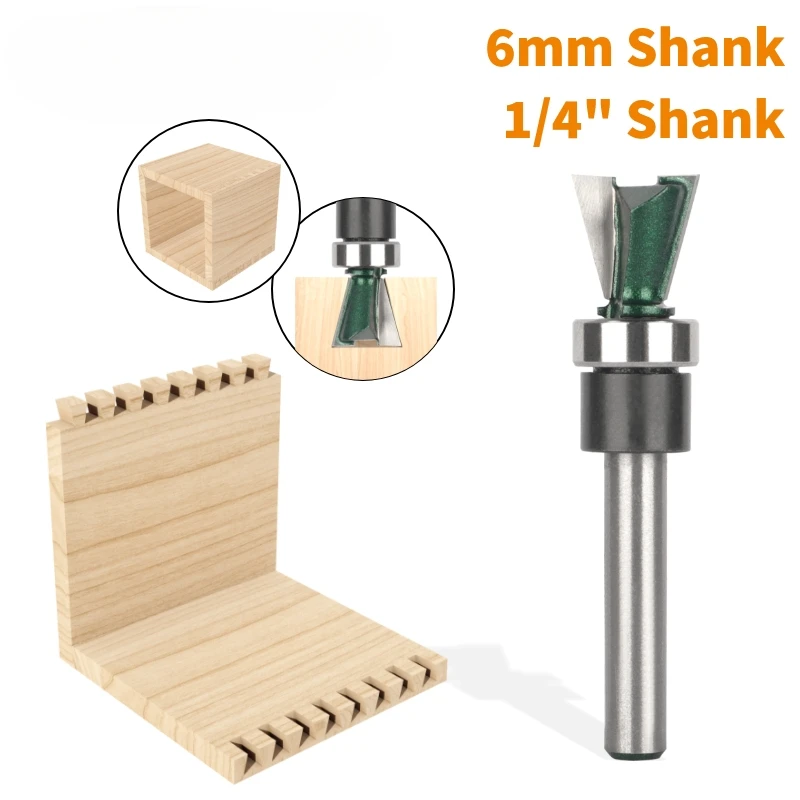 

Dovetail Bit With Bottom Bearing Router Bit Woodworking Milling Cutter For Wood Bit Face Mill Carbide Cutter End Mill