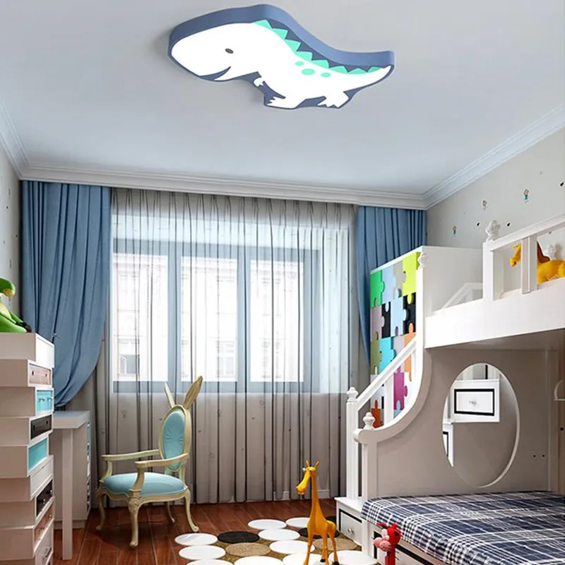 dinossauro padrao levou lampada do teto decoracao home luz do teto superficie decoracao moderno criativo quarto infantil menino 01