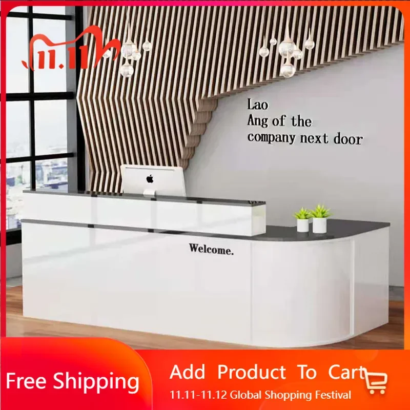

Nordic Clinic Reception Desk Modern Store L Shaped Reception Desk Nail Salon White Luxury Mostrador De Tienda Unique Furniture