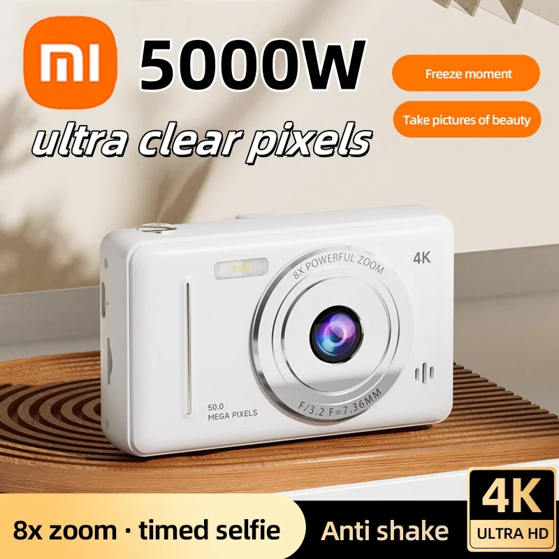 Xiaomi 4K Digital Camera Retro CCD Portable Card Camera Entry-level Camera Dual Cam Flash 50 Million Pixels 8X Zoom Auto Focus