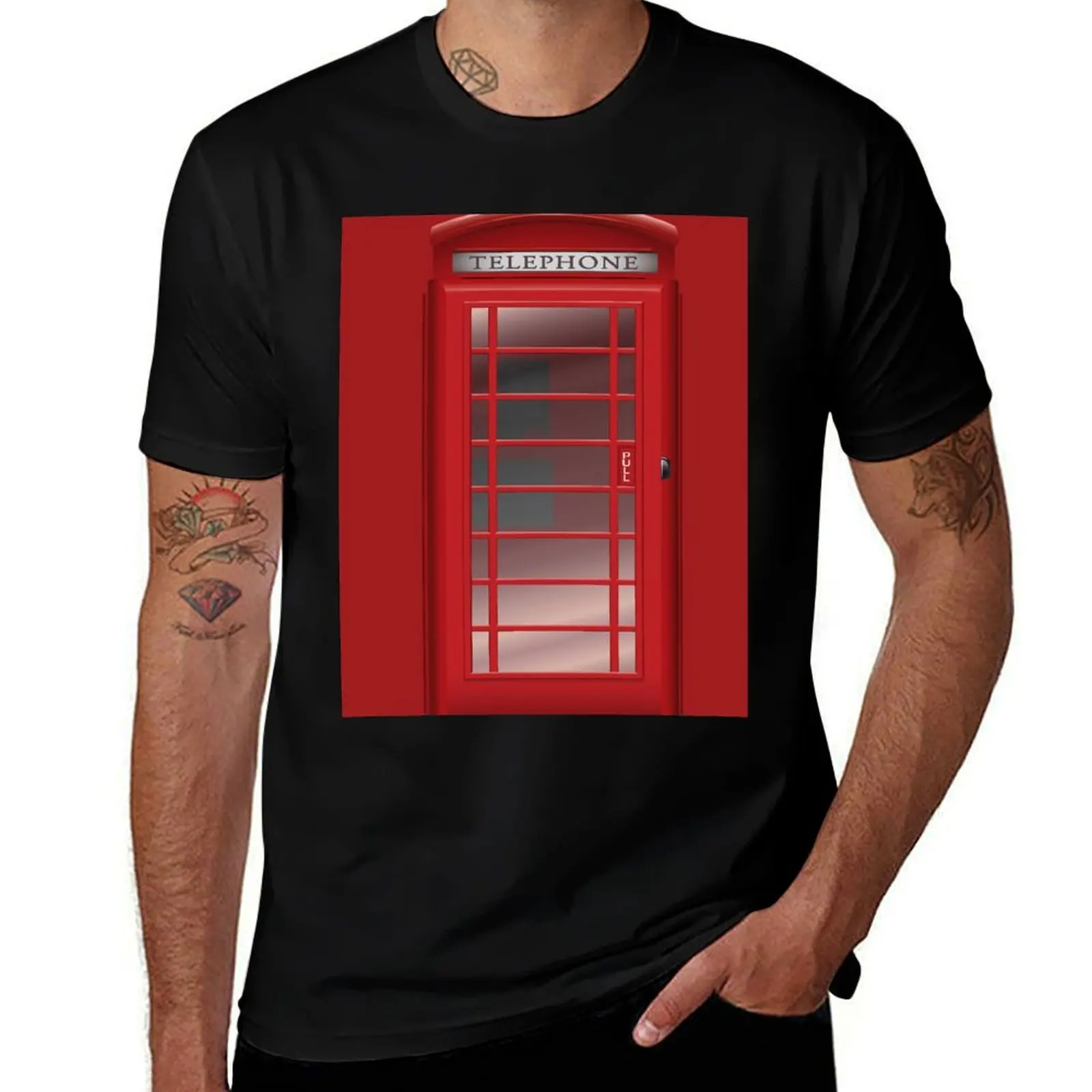 

London Red Phone Booth Box T-Shirt Casual Breathable Short Sleeve Top