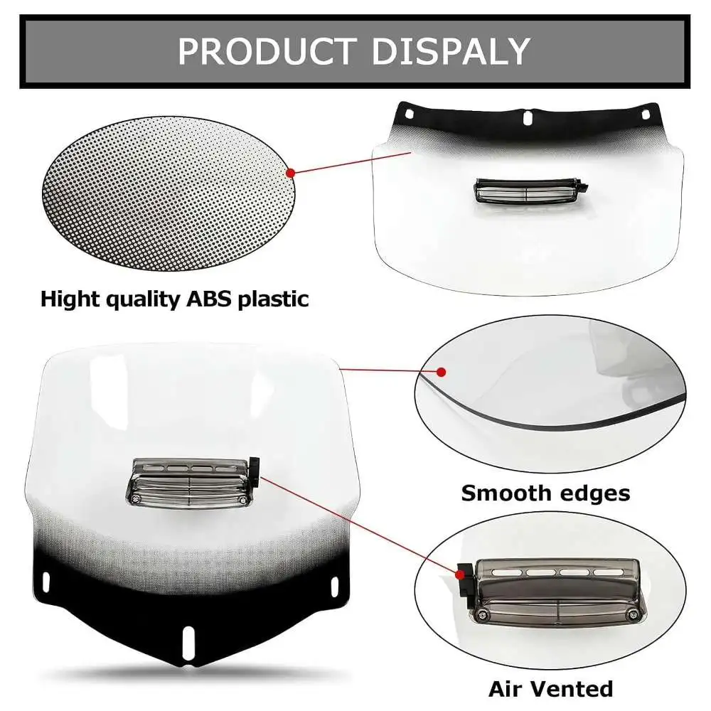 Parabrisas transparente para motocicleta, Deflector de carenado de 26 pulgadas con ventilación de aire para Honda Goldwing Gold Wing GL1800 2001-2017
