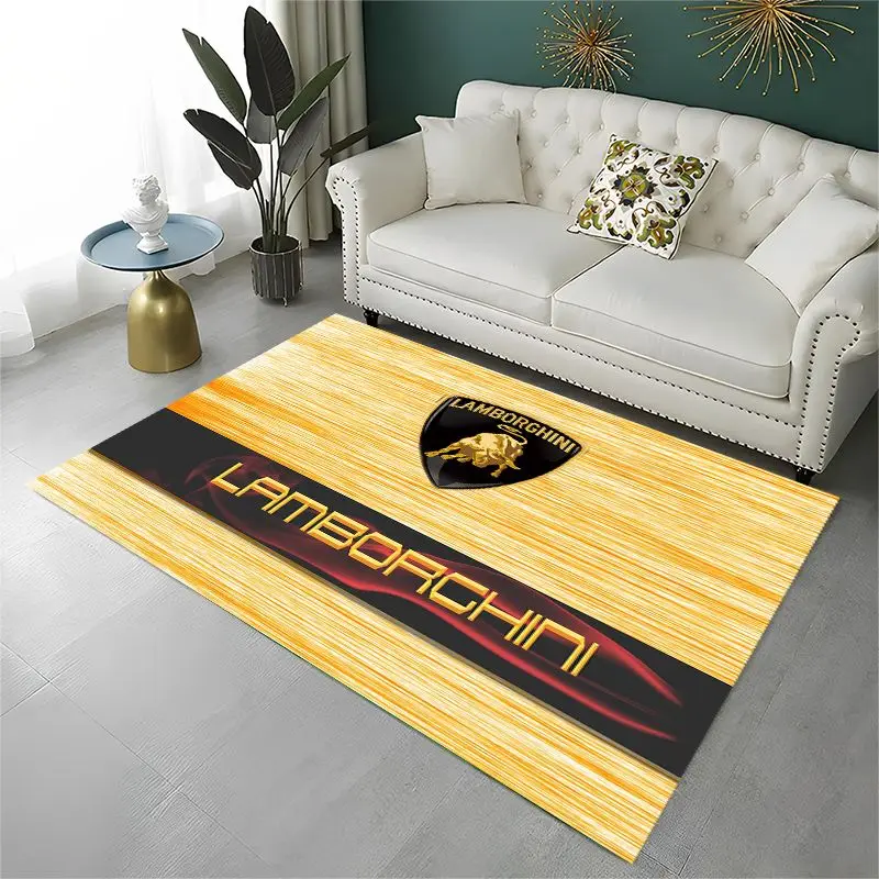 Racing Car L-Lamborghini MOTO Non-Slip Area Rug for Living Room,Bedroom,Playroom,Soft Carpet Floor Mat Home Decor Rug  Room view 3