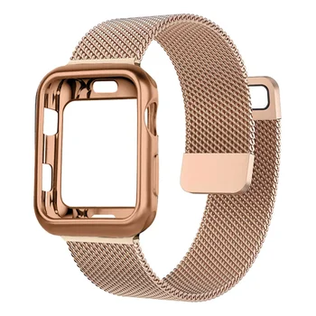 Milanese Case+Strap for Apple Watch Band 9 8 7 6 SE 5 4 49MM 41mm 40mm 44mm 42mm 38mm Watchband For Iwatch Series 9 Correa 45mm