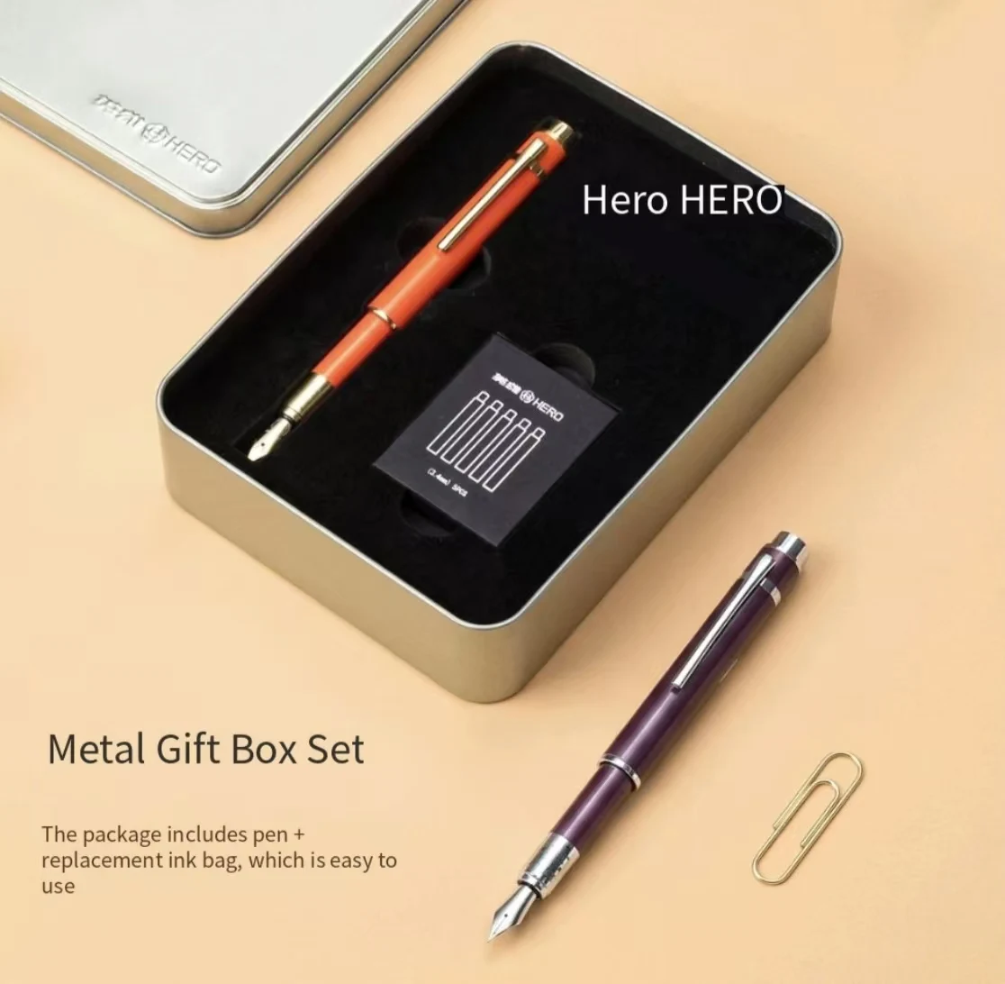 

Hero 1608 Mini Pocket Pen Portable Short Fountain Pen Luxury Ink Pen Business Office Gift