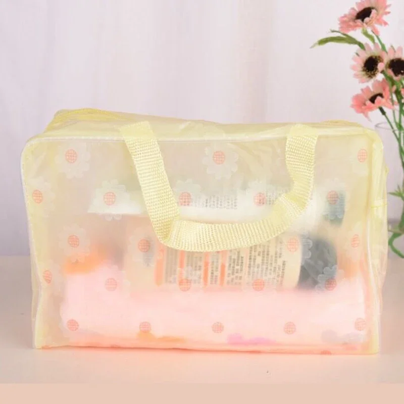 PVC waterproof cosmetic bag washing and bathing supplies storage bag creative home travel essential flowers bebe