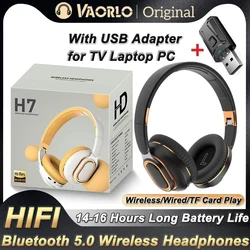 H7 Tv słuchawki Bluetooth słuchawki bezprzewodowe z mikrofonem Adapter USB zestaw słuchawkowy z redukcją szumów Stereo składany bas do słuchawek TV