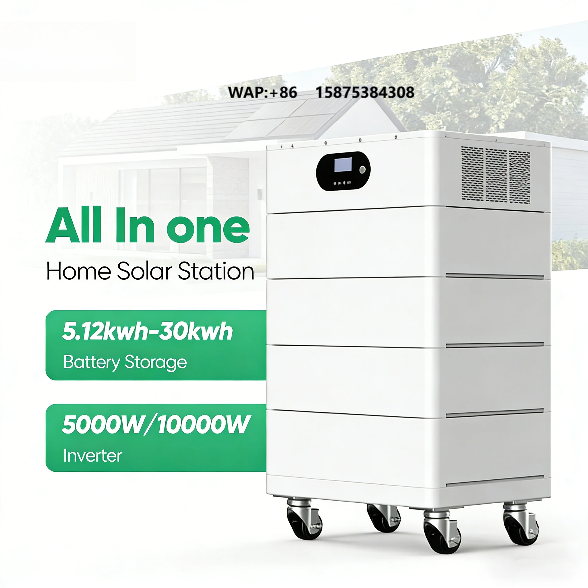 HJ High Voltage 15.36kWh Stackable LiFePO4 Battery Modular Home Energy Storage System Expandable Solar Power System