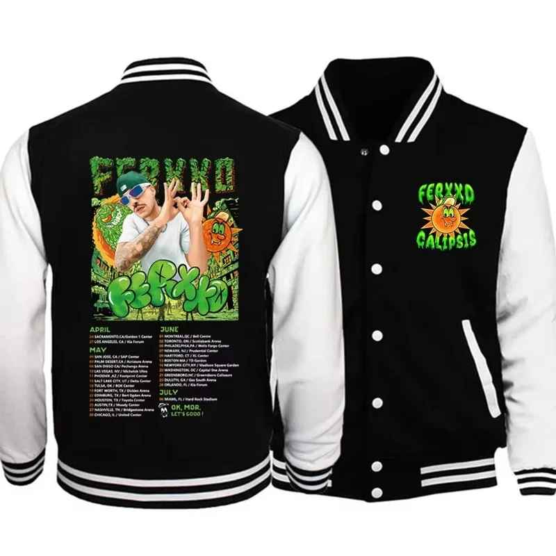 Ferxxocalipsis coat ferxxo no le Temas a la fashion jacket men's hoodie Feid ferrxxo calipsis Nitro monster baseball uniform