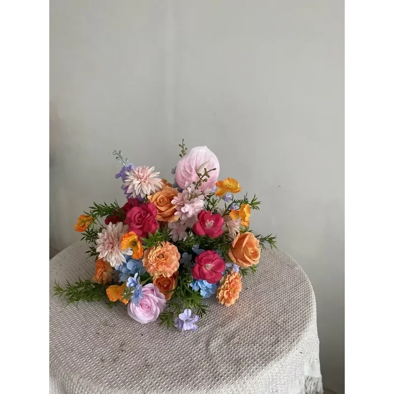 2026 spring color custom wedding center decoration artificial 30cm small center decorative flower ball for wedding table