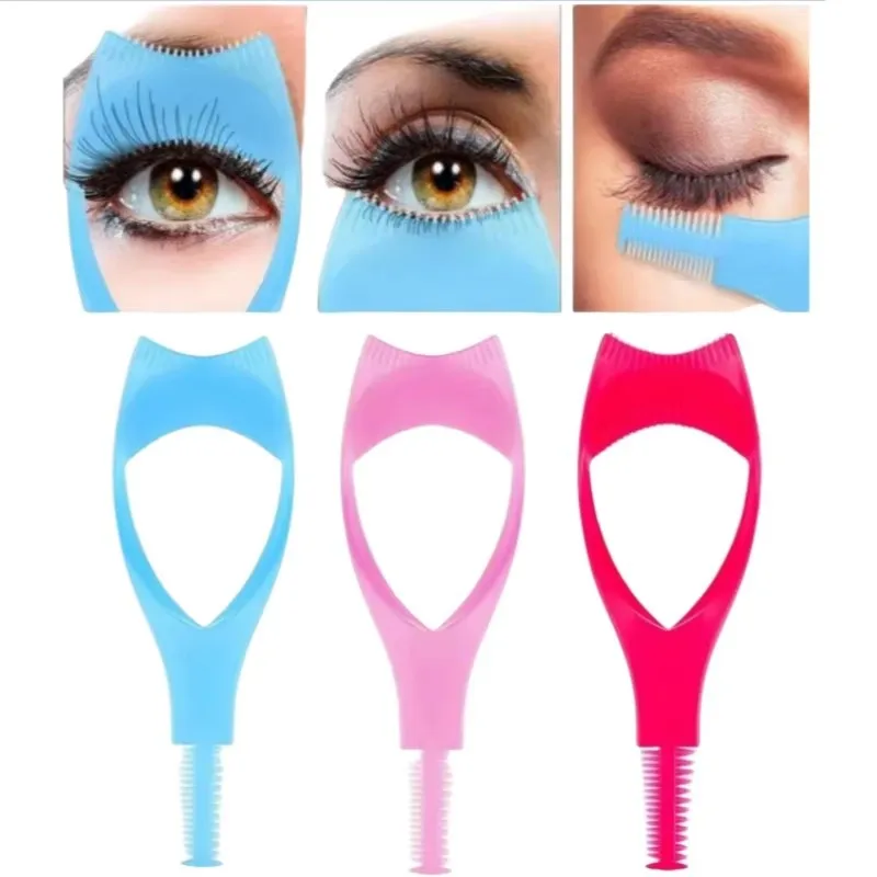 1-3 stücke 3 Farben Wimpern Werkzeuge 3 In 1 Make-Up Mascara Schild Schutz Curler Applikator Kamm Guide Karte make-up-Tool Schönheit Werkzeug