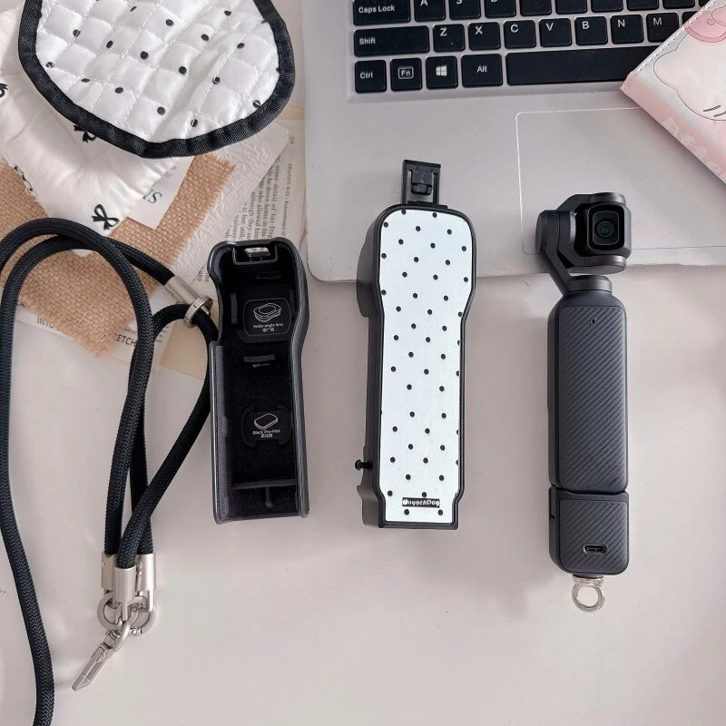 Cute Leopard Print Yellow Checks for DJI Osmo Pocket 3 / 4 Camera Cap Protective Case Handheld Gimbal Box Crossbody Accessories