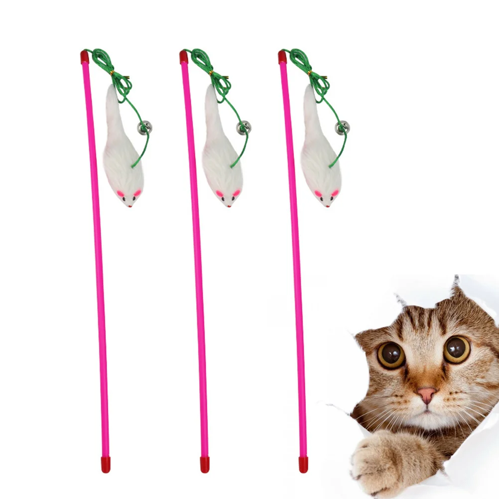 

5Pcs Cat Mouse Stick Interactive Training Wand Kitten Teaser Stimulate Activity Energize