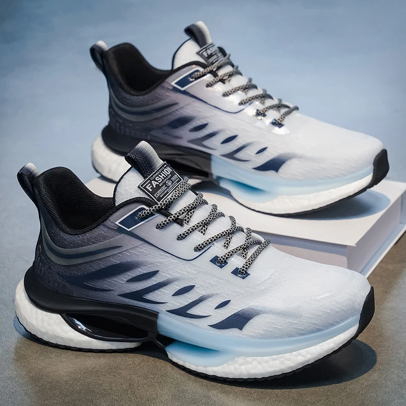 Men's mesh lightweight breathable racing casual sneakers four seasons new soft sole comfort outdoor speed running sports shoes