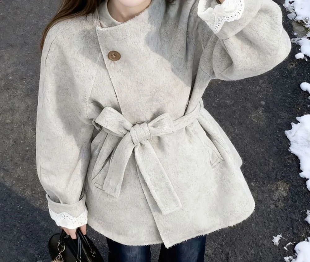Medium To Long Woolen Coat  2026 Winter New Woolen Coat  Women's Clothing