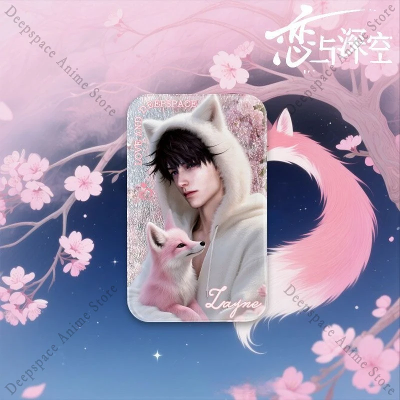 Game Love and Deepspace Sylus Caleb Xavier Zayne Rafayel Cute Anime Fox+Ski Rectangular Badge Brooch Backpack Decor Fans Gifts