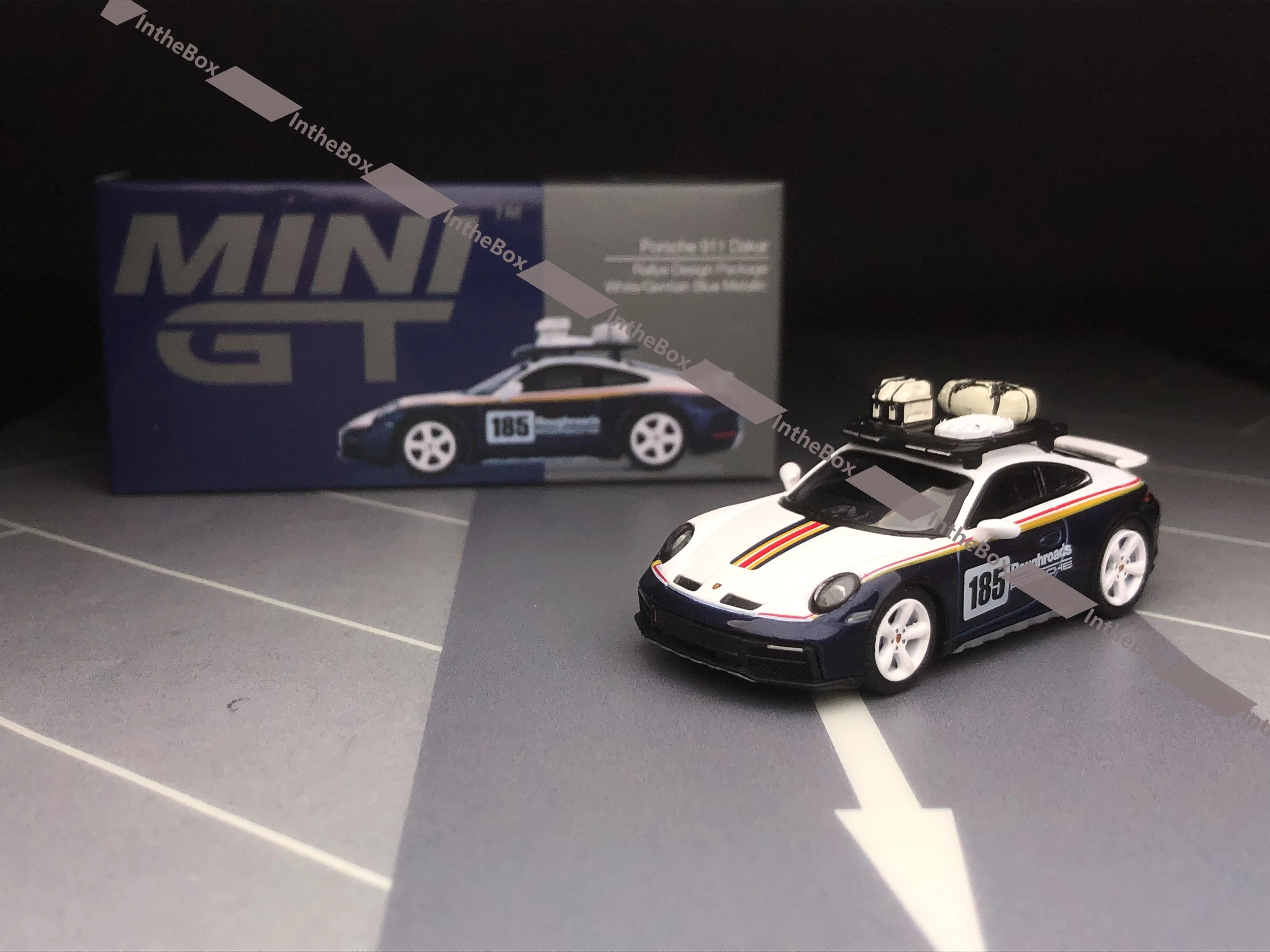 MINI GT 911 Dakar Rallye Design Package White/ Blue Metallic # 805 1/64 Diecast Collect Car Diecast Model Car Collection Limited