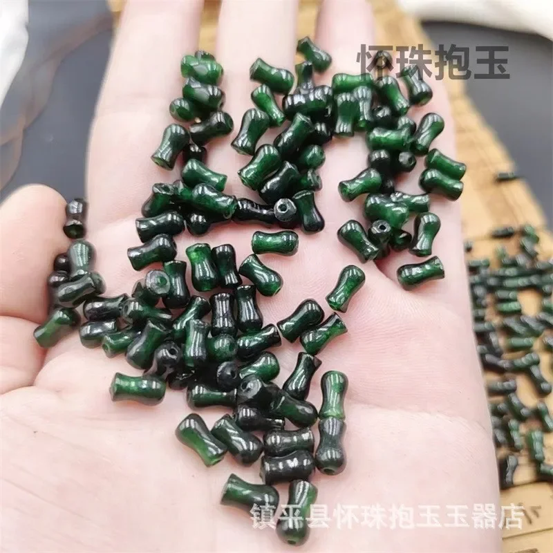 10pcs 5 * 9Mm Tielongsheng Vase Dried Sapphire Small Vase Green Floating Jade Vase, Loose Beads DIY Accessories, Accessories