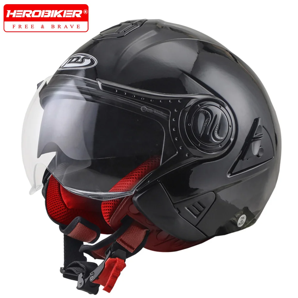 Casco Moto uomo estate doppia lente Moto Casco Open Face Motocross Racing Casco fuoristrada Casco Moto Capacete Casque