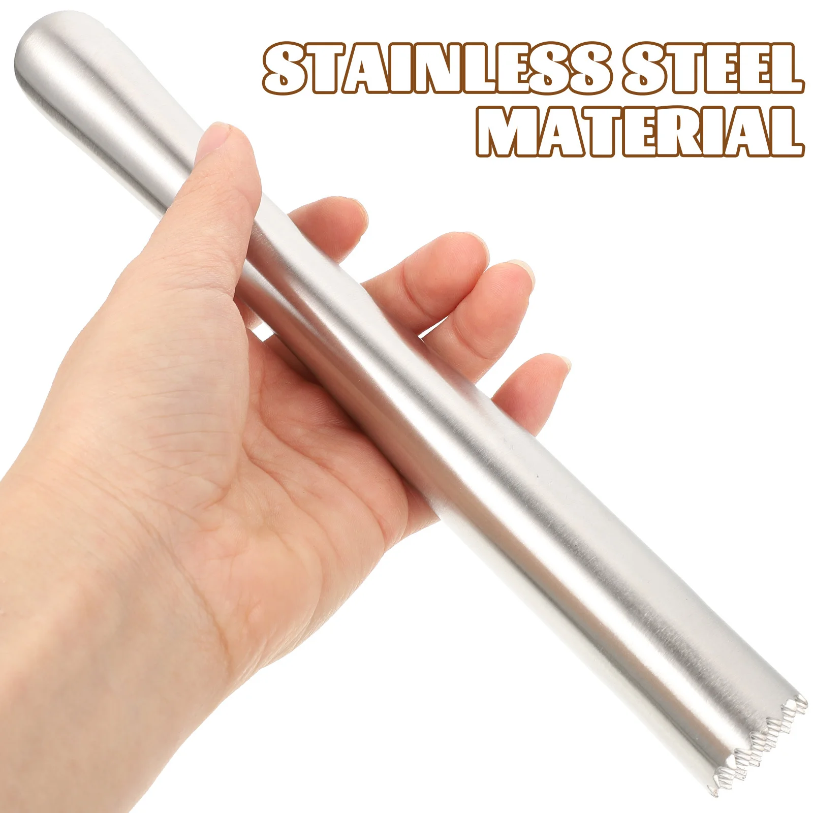 

1pc Stainless Steel Ice Stick 22.5Cm Silver Lemon Hammer For Bar Restaurant Home Wine Swizzle Masher Tool Herbs Fruits Spices