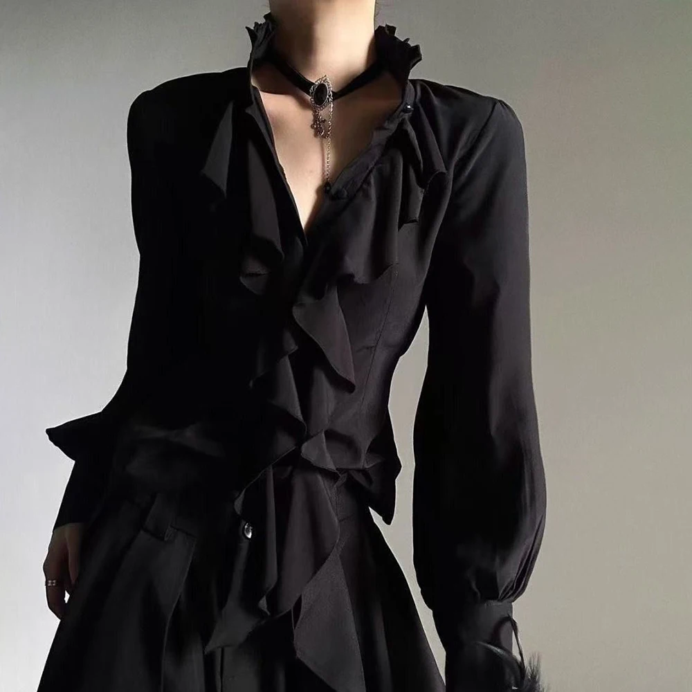 

Summer New Men's Solid Color Long-Sleeved Shirt French Retro Fashion Trend Leisure Loose Breathable Unisex Niche Men's Tops