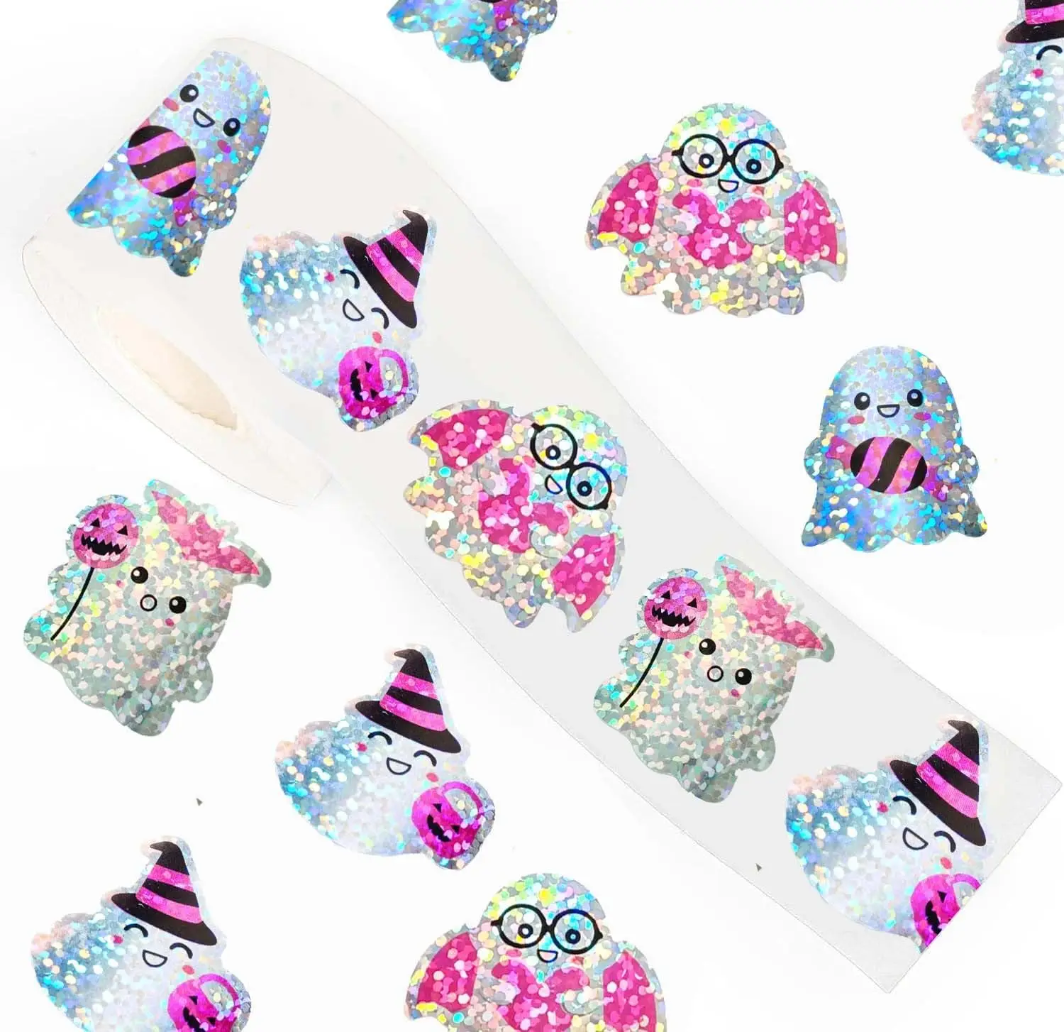 500-шт-наклейки-с-призраками-на-Хэллоуин-рулоны-милый-розовый-декор-водонепроницаемые-самоклеящиеся-наклейки-с-призраками-блестящие-мультяшные-детские-наклейки-для-пар