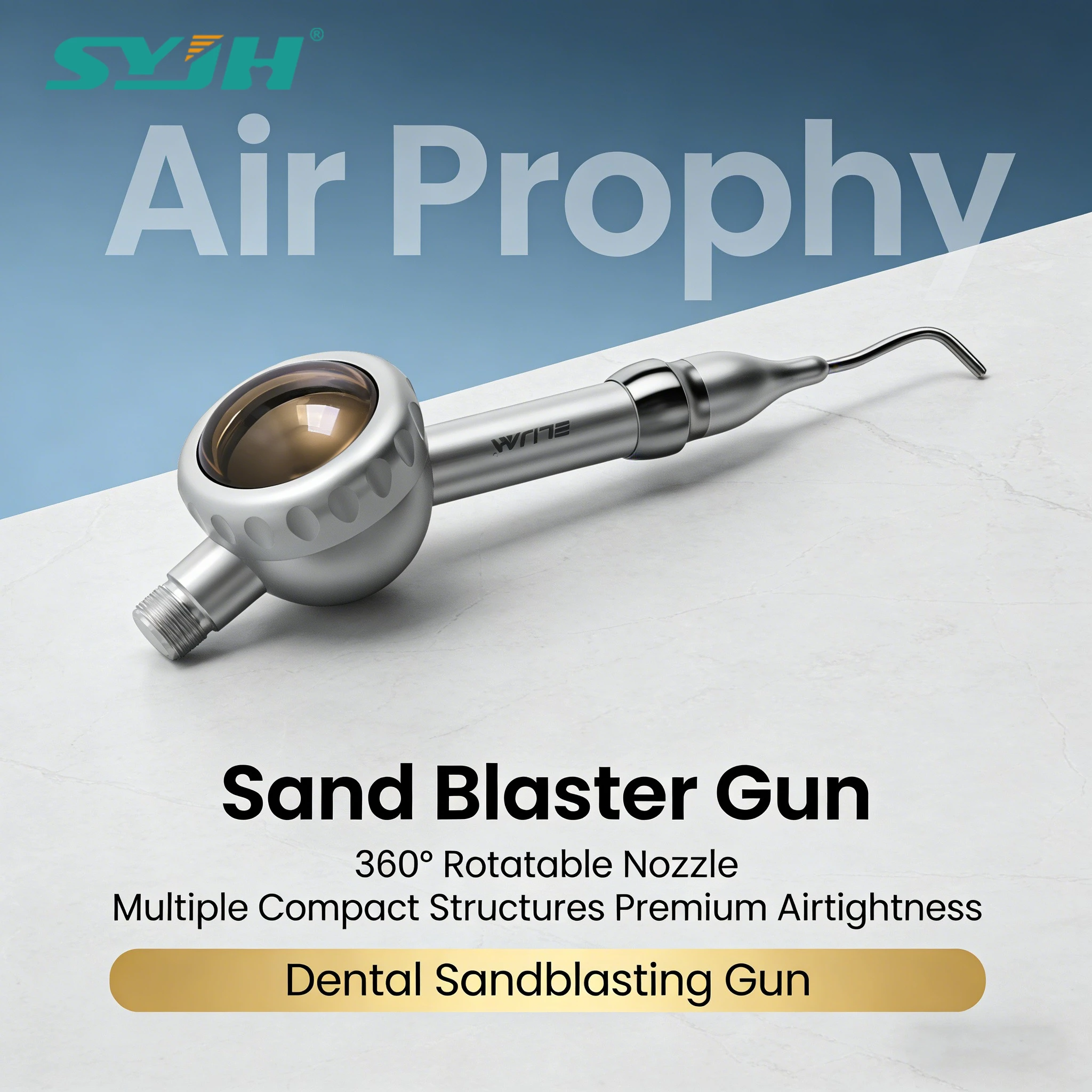 2/4 Holes Dental Sandblasting Gun Multiple Compact Structures Airtightness with 360° Rotatable Nozzle Air Prophy Dentist Unit