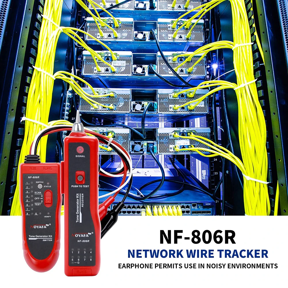 NOYAFA NF-806R Network Cable Detector Ethernet LAN Telephone Wire Tracer RJ45 RJ11 Line Finder LED Lighting Withstand Voltage