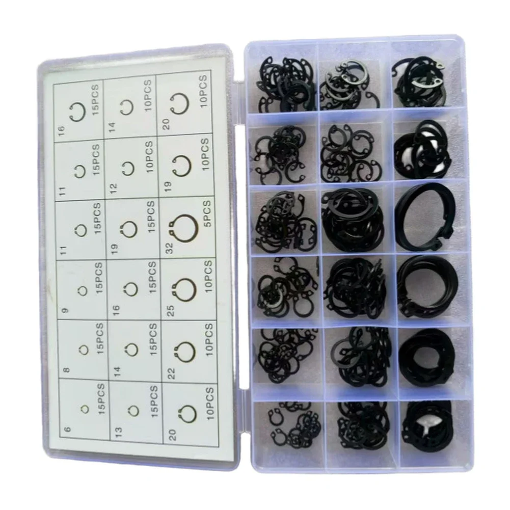 225pcs Internal Circlip Snap Ring Set C Type With Card Open Elastic Rings For Use In Mechanical Parts Assembly And Repair