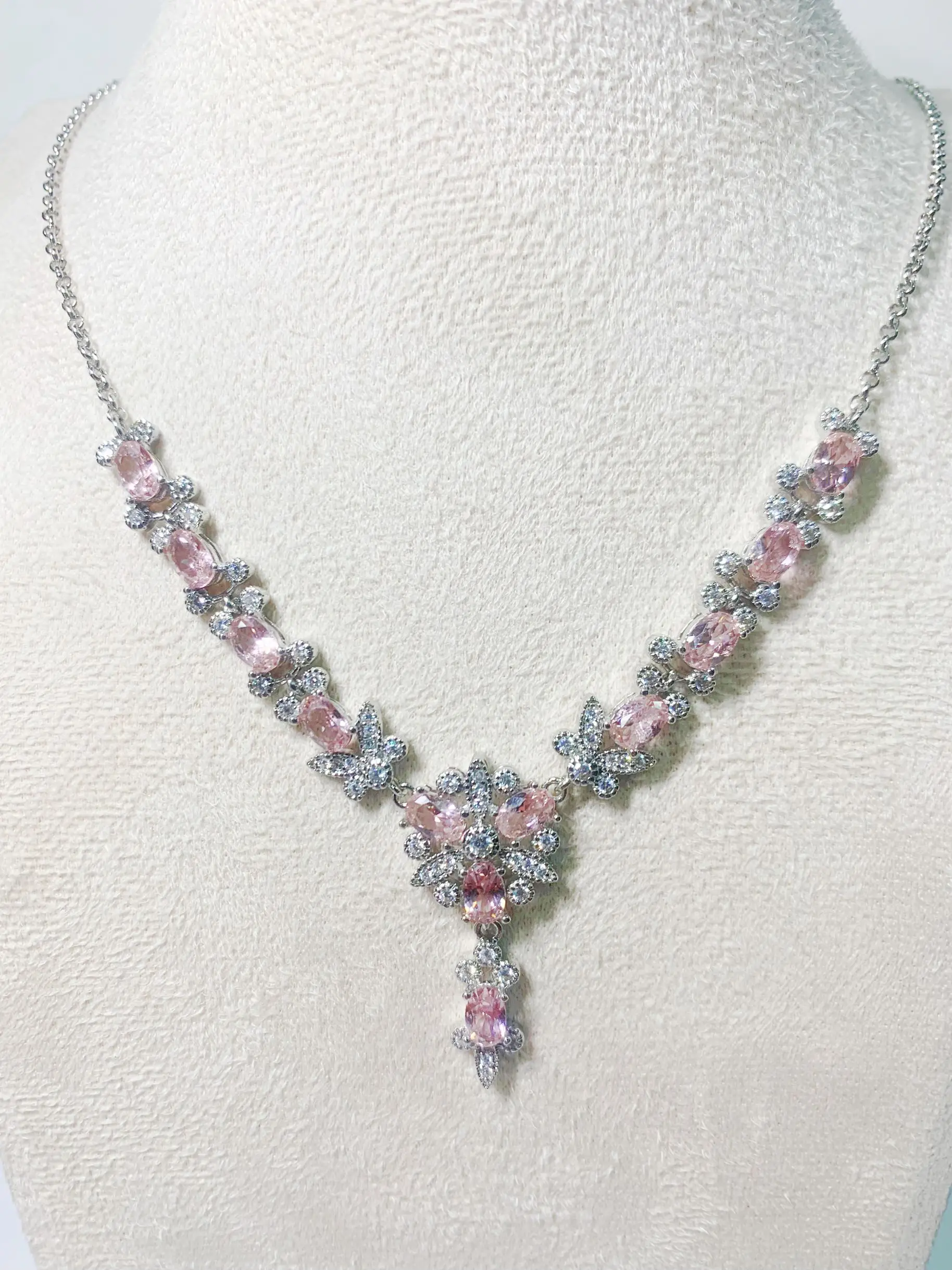 Zecaa morganite jóias finas mulher morganite colar pingente com pedra morganite natural jóias 4*6mm senhora morganite pingente