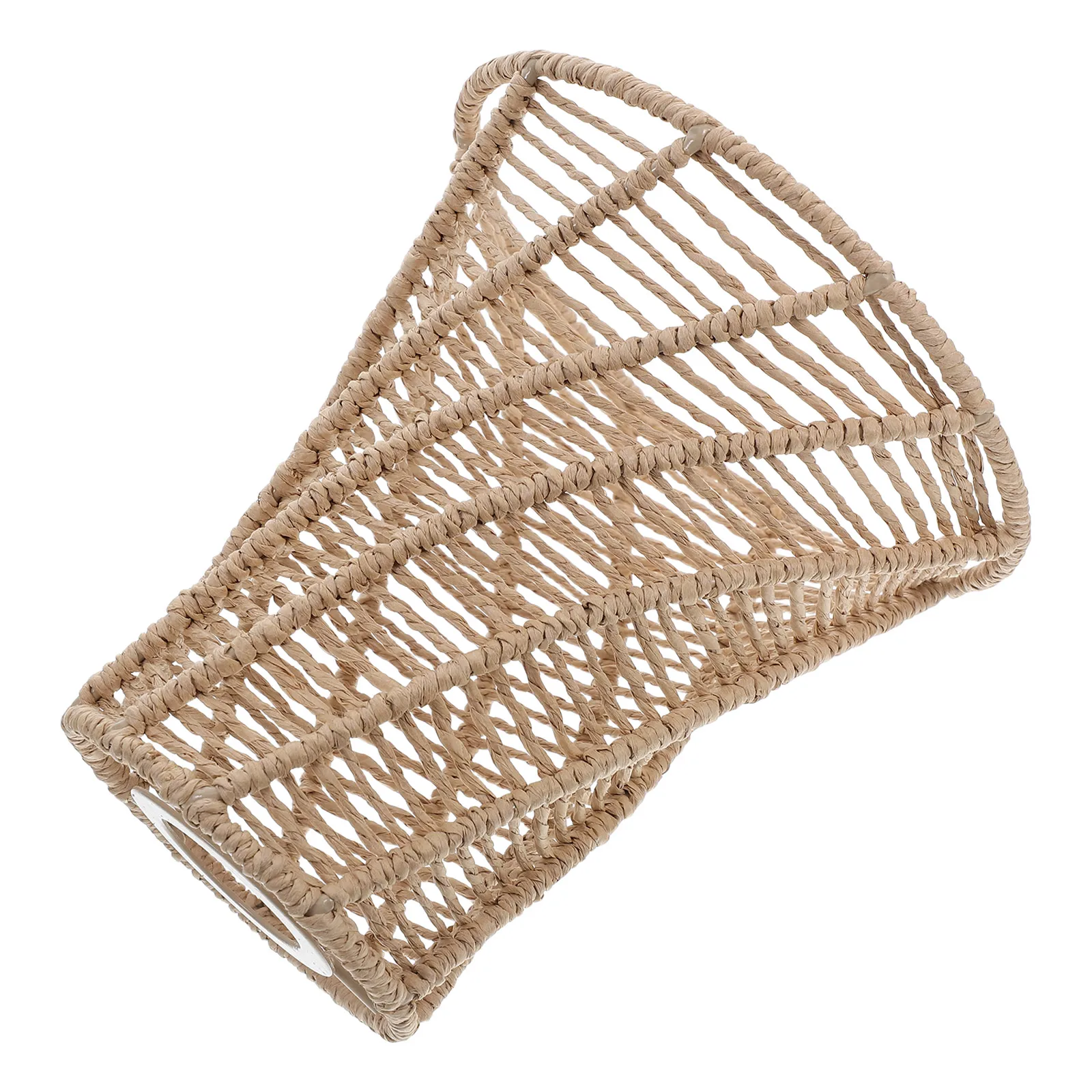

1pcs Woven Lampshade Boho Desk Chandelier Replacement Iron Fake Rattan Light Shade Cover Home Bedroom Living Room Table