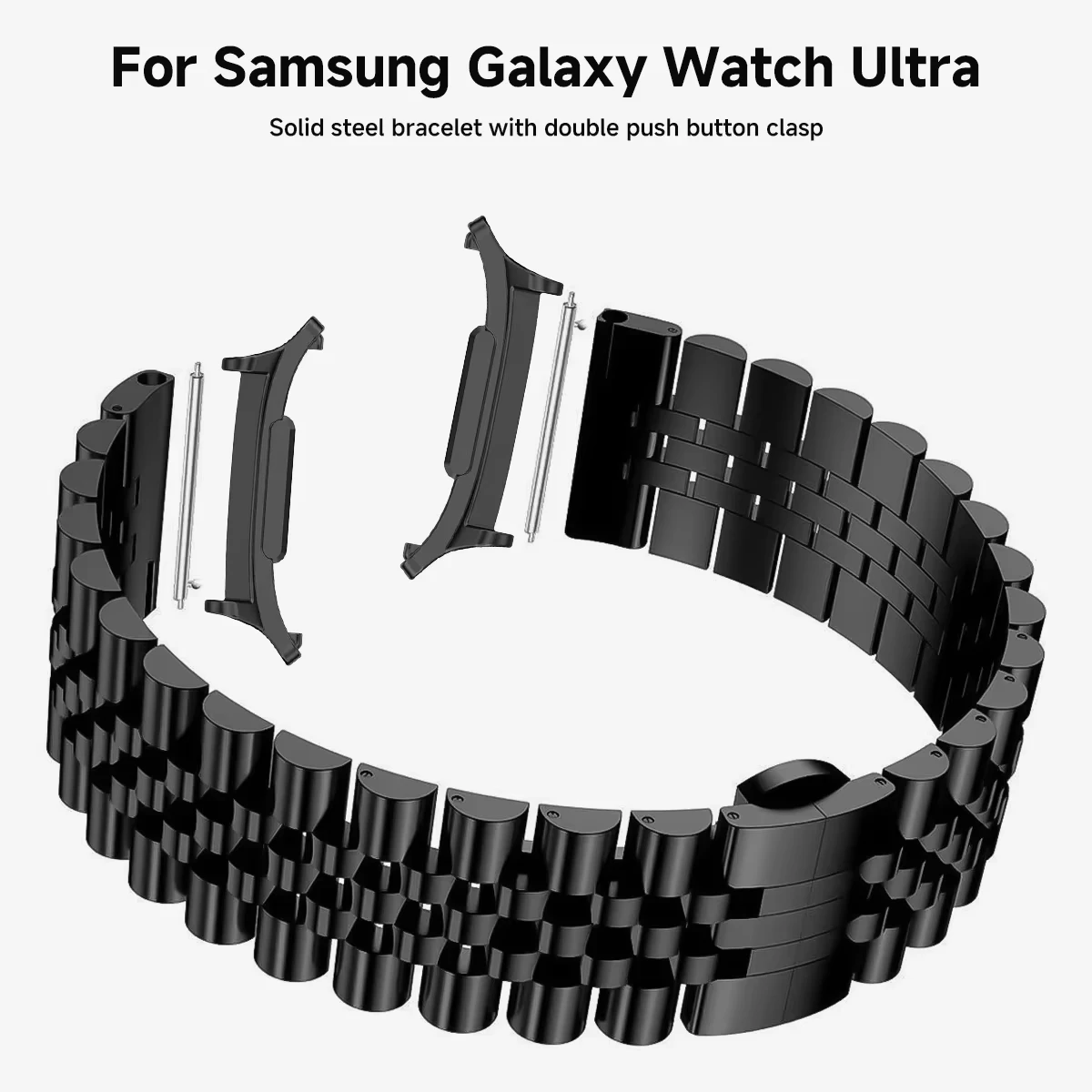 Ремешок из нержавеющей стали для Samsung Galaxy Watch 7 Ultra 47 мм, металлический деловой браслет без зазоров для Galaxy Watch Ultra 47, браслет