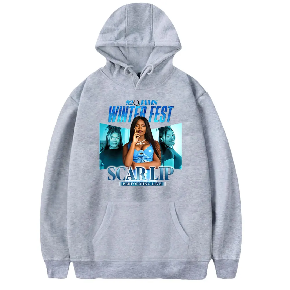 Bluza z kapturem Scar Lip 2024 Tour Merch unisex z długim rękawem Streetwear mężczyźni kobiety bluza z kapturem ubrania hiphopowe