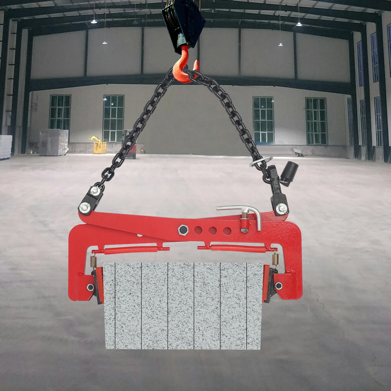 325kg Lifting Clamp for Stone, Scissor Design Adjustable 12-36cm Rubber Chuck, Alloy Steel Construction Material Handling Tool