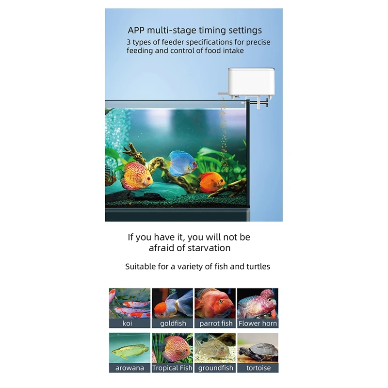 ABPP-comedero inteligente para peces para tanque de acuario, 450Ml, gran capacidad, Wifi, comederos automáticos, temporizador, dispensador de alimentos