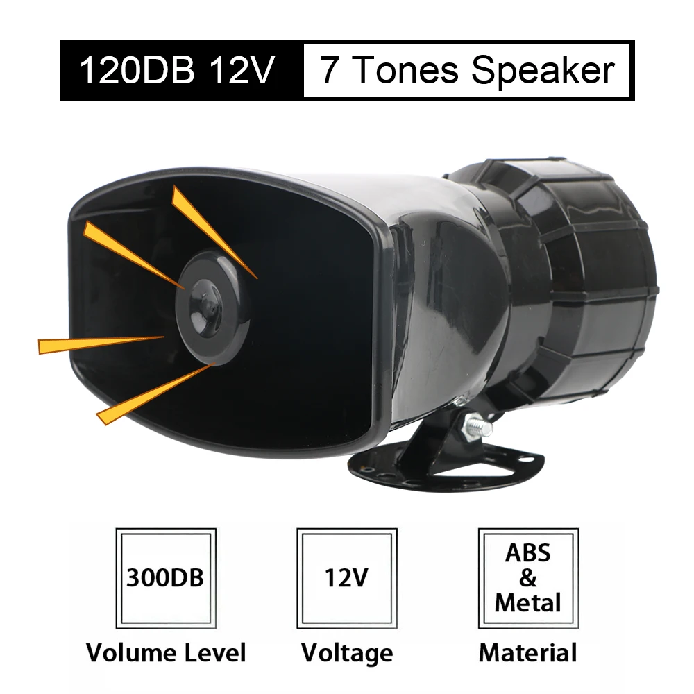 120dB 12V Motorcycle Amplifier Horn Loud Speaker Police Siren Claxon Megaphone Loudspeaker Electric Trumpet Car Accessories