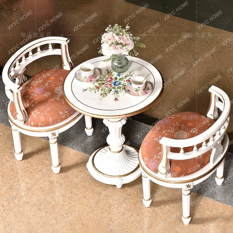 Ruishio lazer ao ar livre sofá cadeira pintada conjunto de mesa redonda sala estar varanda uma mesa duas cadeiras pátio poltrona