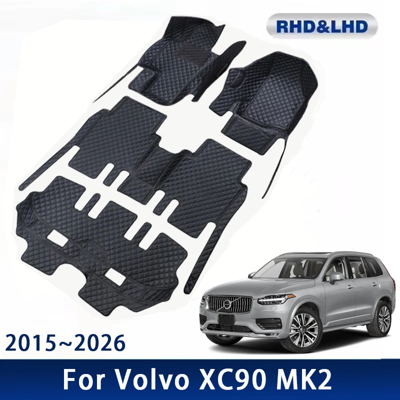 

Car Floor Mats For Volvo XC90 MK2 2015~2026 5seat 7seat Waterproof Auto Pads Leather Carpet Interior Accessories 2023 2024 2025