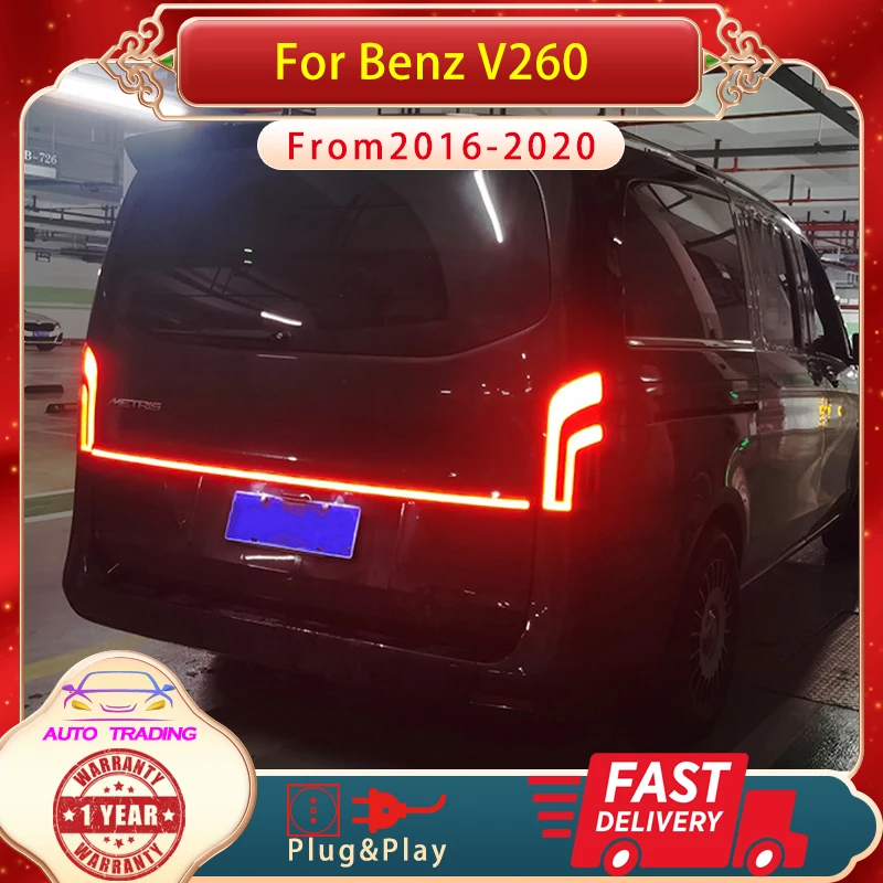 Auto Achterlicht Voor Benz Vito V260 2016-2020 Led Through Type Achterlicht Verbeterd Nieuw Ontwerp Achterlicht Assemblage