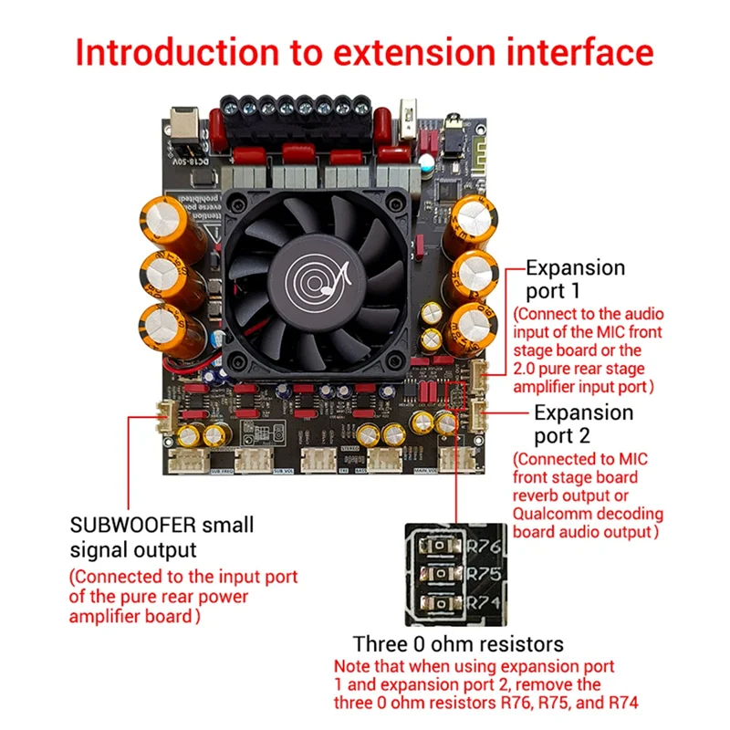 ABZW ZK-AS21P Bluetooth Enabled Digital Power Amplifier Board Stereo 2X3000W+ 600W Subwoofer Module