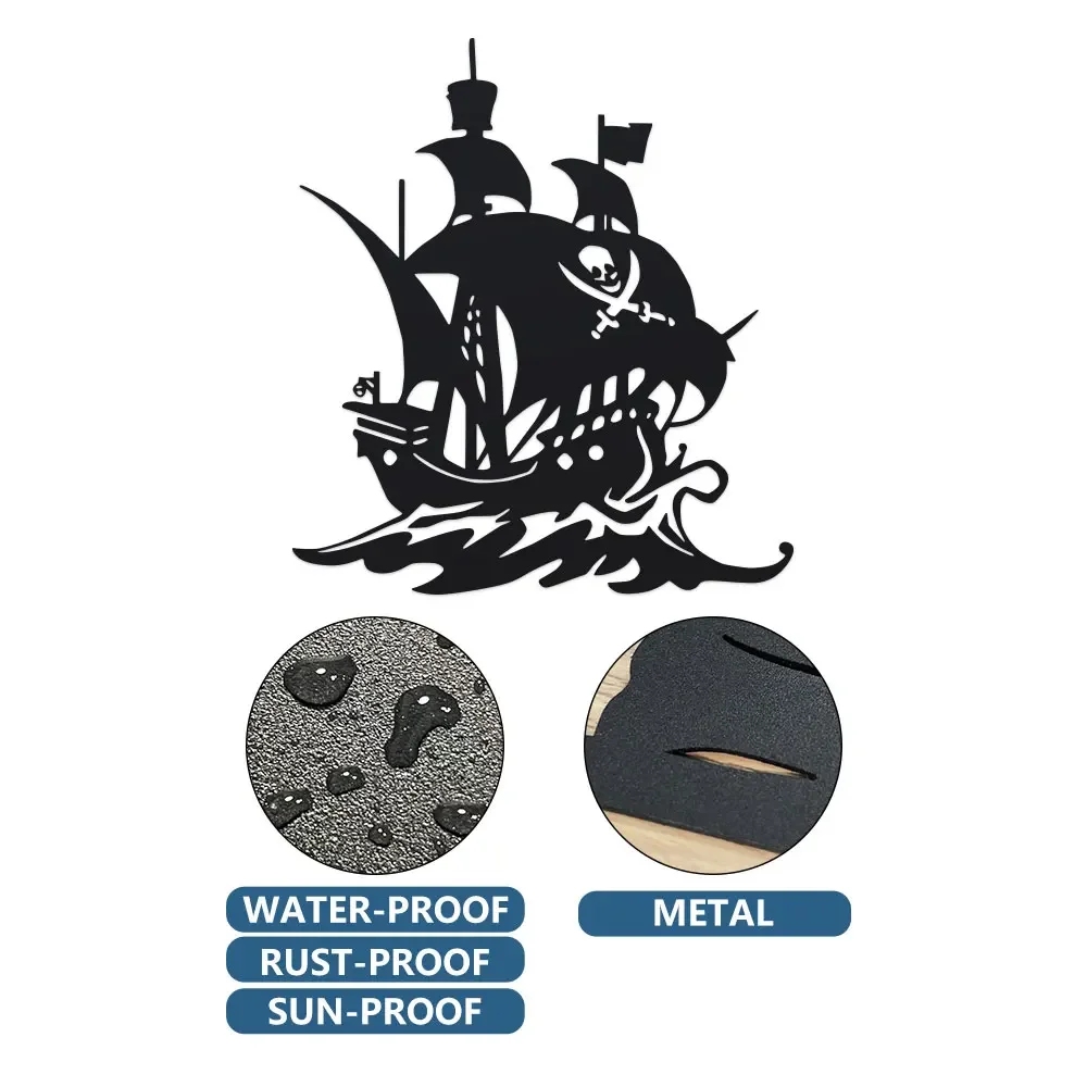 1pc Metal Pirate Ship Wall Art Style Sets Sail Bold Nautical Decorations Bring A Lasting and Fashionable Adventure To Any Room