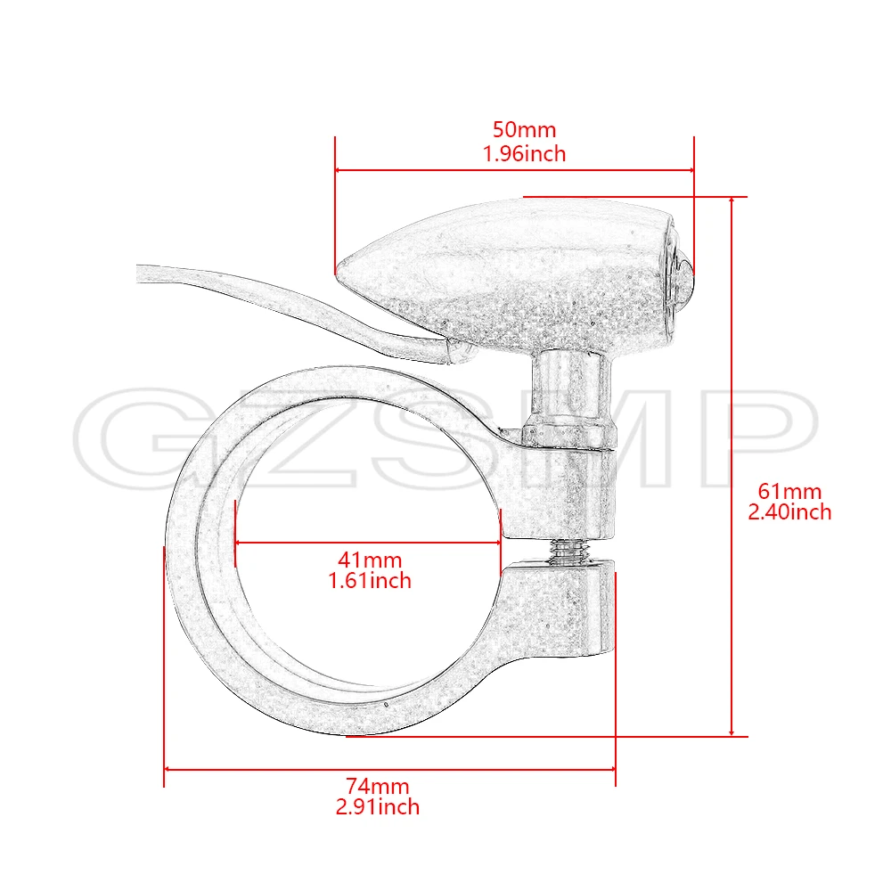 Motorcycle LED Turn Signal 41mm Fork Tube Clamp Indicator Blinker Amber Light fit for Harley Honda Yamaha Suzuki Cafe Racer