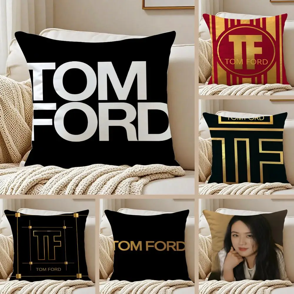 Capa de Almofada Luxuosa T-Tom F-Ford com Zíper Invisível Anti-ácaros para Sofá de Pelúcia Curta