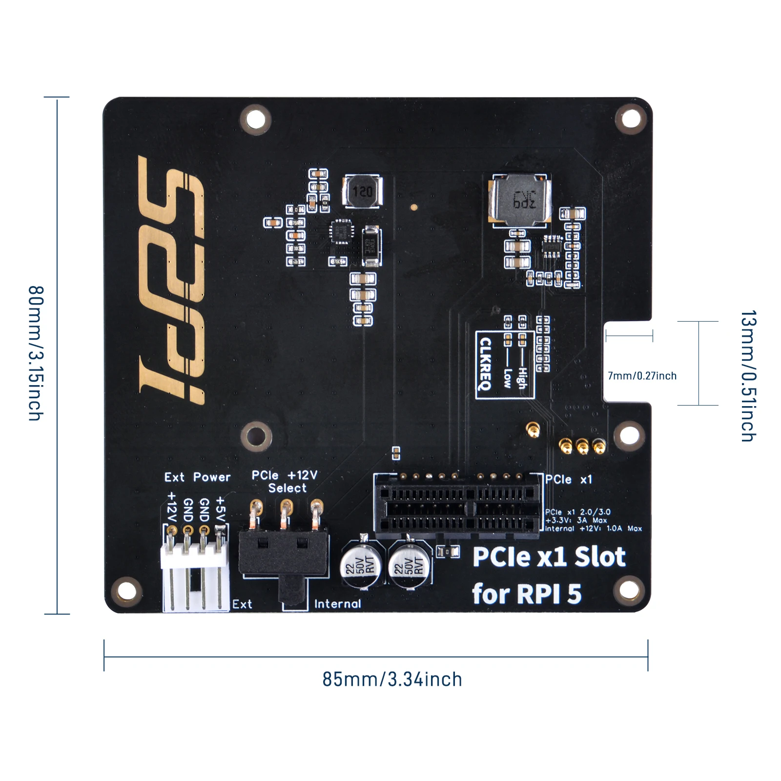 52Pi Raspberry Pi 5 P02 PCIe x1 Slot Extension Board WIth  FFC Cable For Raspberry Pi 5