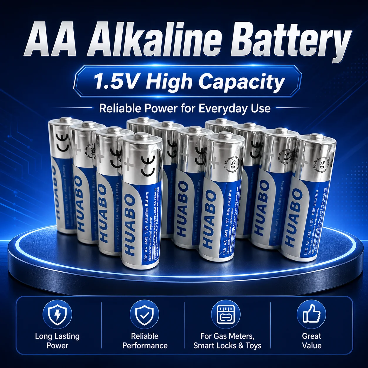 High Capacity AAA  AA  Size Alkaline Disposable Battery Multi-purpose For Home Electronic Devices