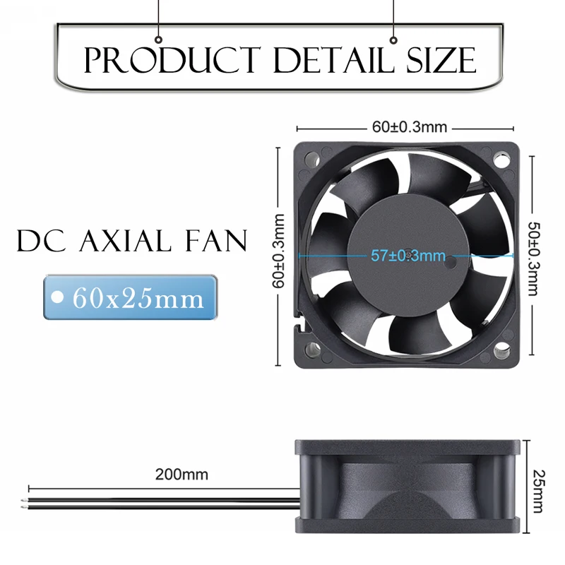 Gdstime 브러시리스 냉각 선풍기, 쿨러 6025 모터 라디에이터, 인버터 냉각용 축 선풍기, EC 110V 220V 240V, 60mm x 25mm, 6cm, 2 개